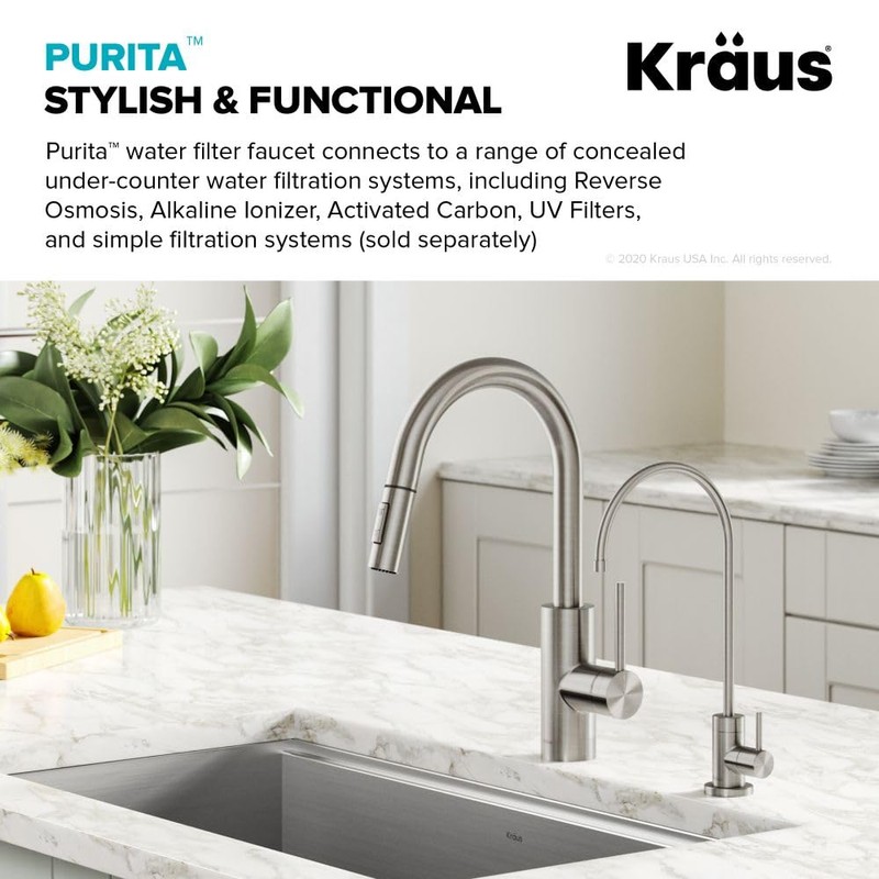 KRAUS Purita 100% Lead-Free Kitchen Water Filter Faucet in Spot