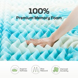 Marsail TwinXL Mattress Topper, 3-Inch Gel Memory Foam Mattress Topper with Ventilated Design, 5-Zone Support, Cooling Foam Mattress Topper for Sofa, RV, Camper, CertiPUR-US Certified, MSMT02BU-TXL3