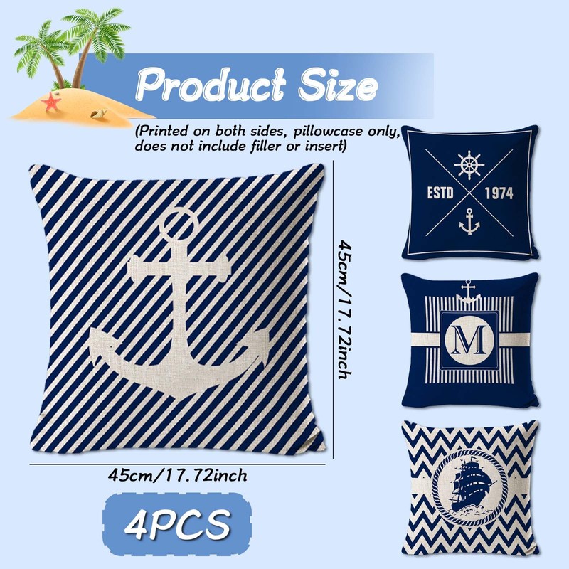Cushion X Maritime - Set of 4 Maritime Decorative Outdoor