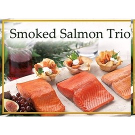 SeaBear - Premium Wild Alaskan Smoked Sockeye, Coho, and Pink Salmon Trio - 18oz Box