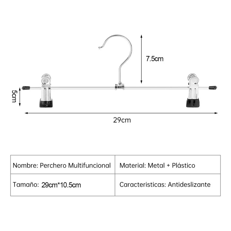 K&R 20 Perchas Con Clip Antideslizantes Gancho Giratorio Perchas