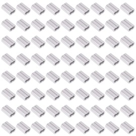Swpeet 200Pcs 3/64" - 1.2mm Aluminum Crimping Loop Sleeve for Wire Rope and Cable or Anything Else Require Strong Cable