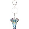 WEVENI エナメル合金 アニメ 象 キーチェーン キーリング チャーム ジュエリー レディース ガールズ
