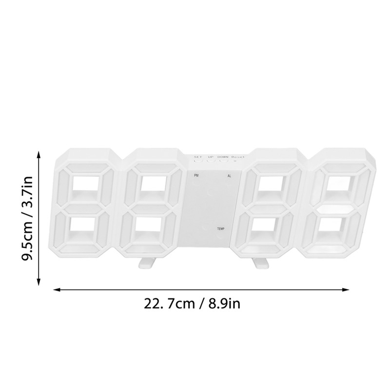 3D LED Digital Clock Time Date Temperature Display Voice Control