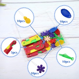 TUUXI 45 Pcs Needle Threader Tool 5 Types Plastic Flower Gourd Shaped Thumb Needle Threader Easy Hand Sewing Needle Machine Sewing Products with Clear Box for Cross-Stitch Crafting Knitting Quilting