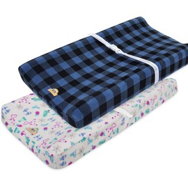 Super Soft and Stretchy Changing Pad Cover 2pk by BlueSnail (navy+gloves)