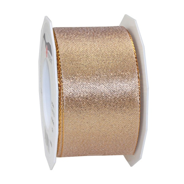 C.E. Pattberg WIEN Gift Ribbon in Gold, 22 yards of Metallic Mesh Ribbon for Gift Wrapping, 2.4 inches width, Accessories for Decoration & Handicrafts, Ribbon for Presents, for every occasion