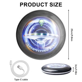 GBKDQQ Flying Ring with 12 Colour Modes, Waterproof LED Frisbee, 25 cm Flying Disc, Luminous Frisbee Disc for Lawn, Camping Games, Birthday, Gift Idea for Teenagers / Adults