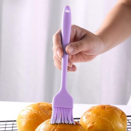Cepillo para Untar de Silicona, Herramienta de Cocina Desmontable Resistente Al Calor para Hornear, Asar, Aceite de Cocina, Salsa de Mantequilla, Pavo (morado claro)