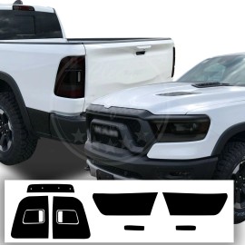 Clearsurface Fits 2019-2024 Dodge Ram Complete Head Tail Light Smoke Tint Kit Film Accessory