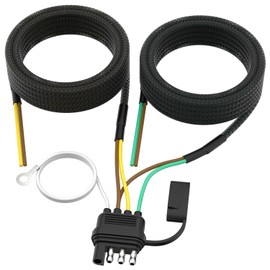 Trailer Wiring Harness Kit 4 pin 5 Wire, Trailer Light Wiring Kit, Boat Trailer Lights Wire 18AWG, Braided 22ft