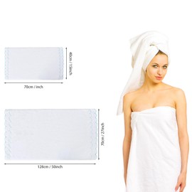 RRBXIA 4 Set 100% Cotton Bath Towels Set 2 Bath Towels 2 Hand Towels Embroidered Decorative Scalloped Towels Soft Cute Towel for Bathroom (Blue)