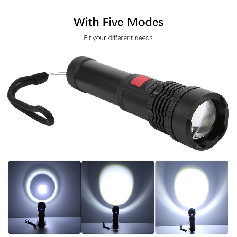 XHP50 USB Rechargeable Torch Portable Flashlight Outdoor Camping Fishing Flashlight