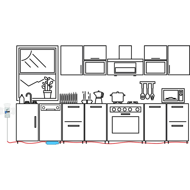 Schabus Water Detector SHT 450 with Sensor Cable, Plugin Socket