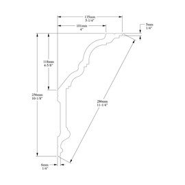 Orac Decor C340 | High Density Polyurethane Crown Moulding | Primed White | 11-1/4in Face x 78in Long