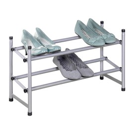 Richards Homewares Stackable Telescoping Shoe Rack, Silver