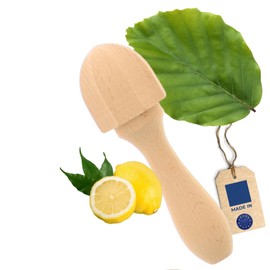2 x Hofmeister® Wooden Lemon Squeezer, 14 cm, Easy Squeezing of Lemons & Oranges, Juicer for Citrus Fruits, Sturdy Juicer, Made of Beech Wood