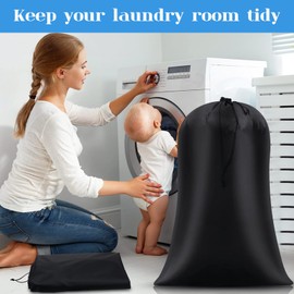 Nuanchu 6 Pcs 40 x 60 Extra Large Laundry Bag Giant Storage Laundry Reusable Multipurpose Bag for Damp Proof Luggage Suitcase Clothes Comforters Furniture Blankets Cover