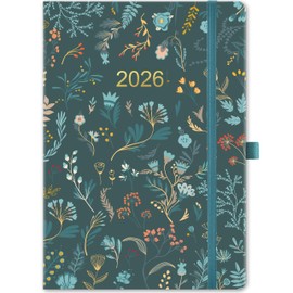 Kamaking 2026 Diary - A5 Diary 2026 Week to View for Efficient Planning, Jan' 2026 - Dce' 2026, with Leafy Hardcover, Elastic Closure & Pen Loop, Inner Pocket, 14.5 x 21.3 CM