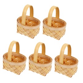 DOITOOL 5pcs Woven Basket Storage Baskets for Organizing Candy Packaging and Party Favors for Home Decor and Present Giving
