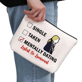 PYOUL Lestat De L Inspired Gift Dating Lestat De L Makeup Bag Gothic Vampire Novels Fans Cosmetic Bag Horror Film Fan Gift, beige