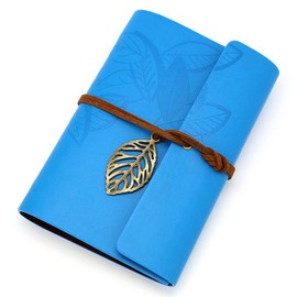 EvZ Vintage Blue PU Leather Cover Loose Leaf Blank Notebook Journal Diary Gift