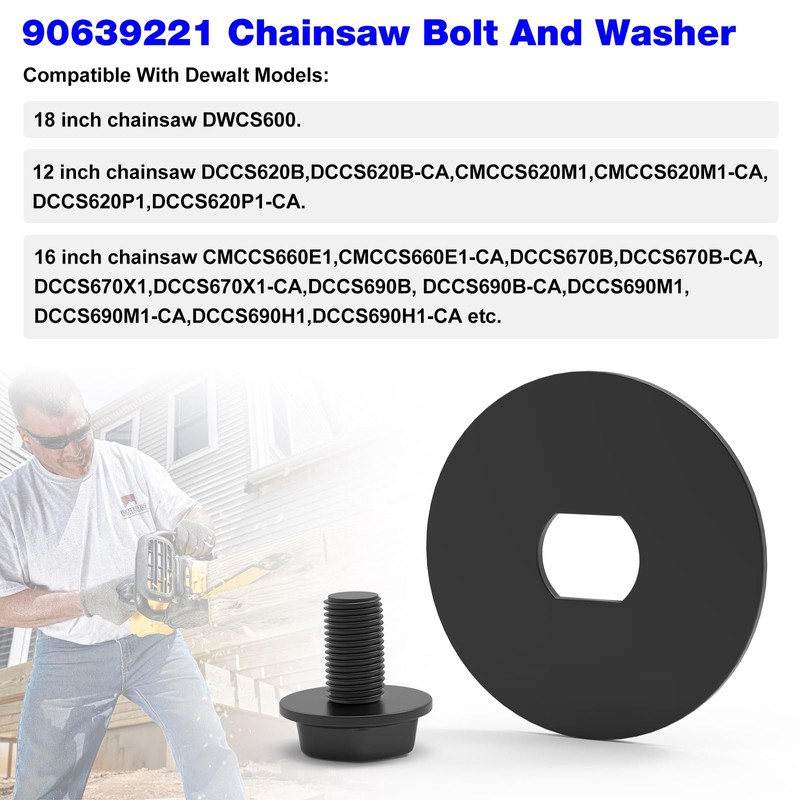 90639221 90618229 Chainsaw Bolt and Washer Replacement DEWALT Chainsaw DCCS620