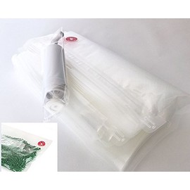 20 Pack BPA Free Reusable Vacuum Storage Bags Kit Includes: 12x Medium and 8x Large Bags, 1 Hand Pump, 2 Bag Sealing Clips for Practical Food Storage & Cooking