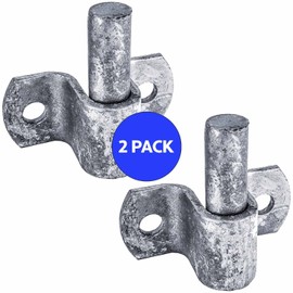 Wood Fence Post Chain Link Gate Hinge with 5/8 Hinge Pin. Constructed of Heavy Duty Galvanized Steel. Horizontal Mount. (2 Pack)