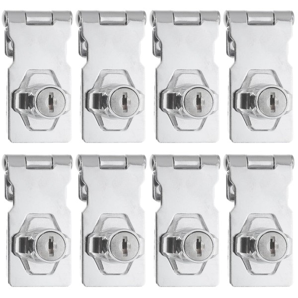 8Pack Small Locking Hasp,2.5 Inch Keyed Hasp Lock Display Case