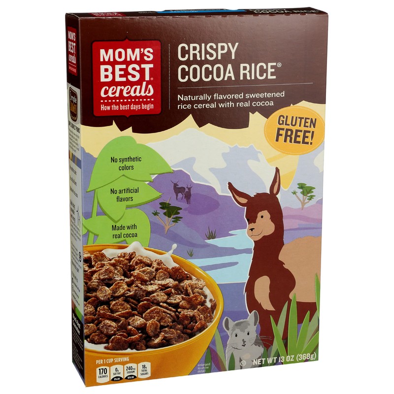 Moms, Breakfast Cereal, Cocoa Rice, 13 Oz