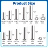 Glarks 152Pcs 1/4"-20 Phillips Pan Head Screws & 1/4" Outer