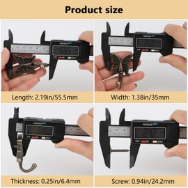 Brosay Butterfly Coat Hooks Rustic Wall Hooks Decorative Towel Hooks Vintage Wall Mounted Metal Hanger for Robe Key Bags Scarves Home Decor Hook 4Pcs (Copper)