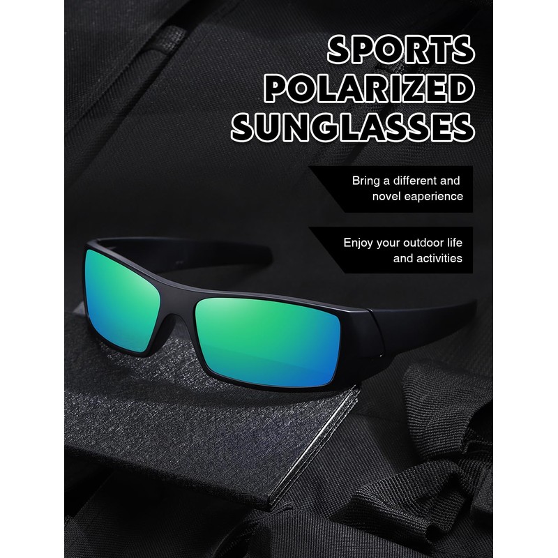 TIANYESY Polarized Sunglasses Men Womens Trendy Retro Rectangular Wrap- Ideal