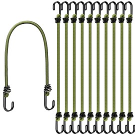 18" Green Bungee Cords with Hooks