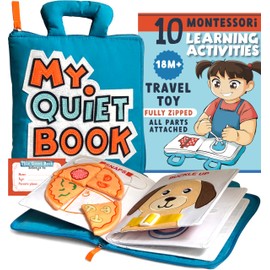 My Quiet Book - Toddler Travel Car Plane Airplane - No Parts to Get Lost - Activity Montessori Board Book, Travel Toys for Toddlers 1-3, Gifts for 1 2 3 4 Year Old Girl, Birthday Gifts Toys Age 2-4