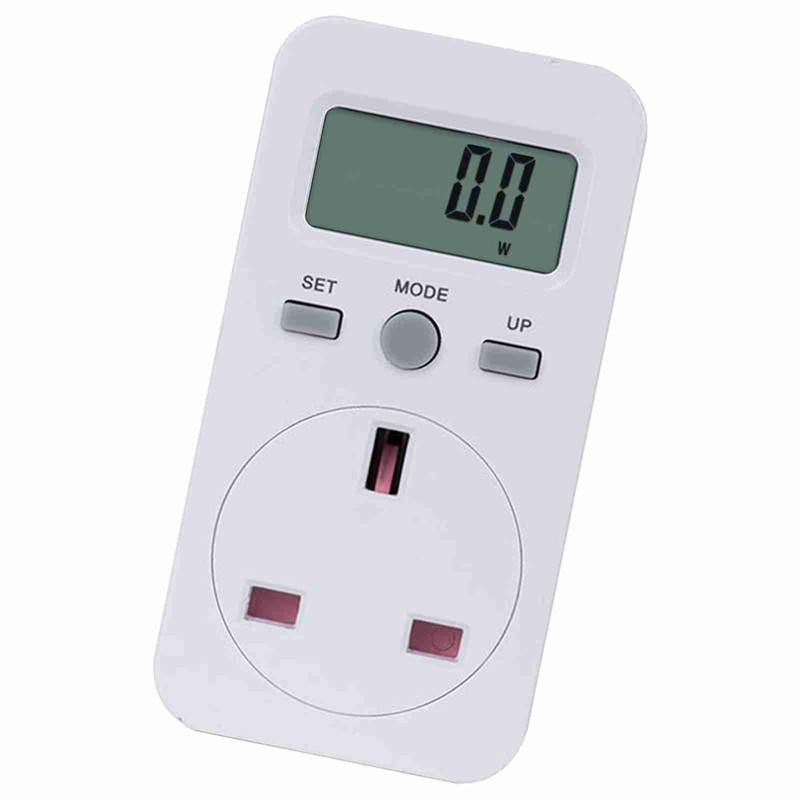 UK Plug Plug-in Digital LCD Energy Monitor Power Meter Electricity