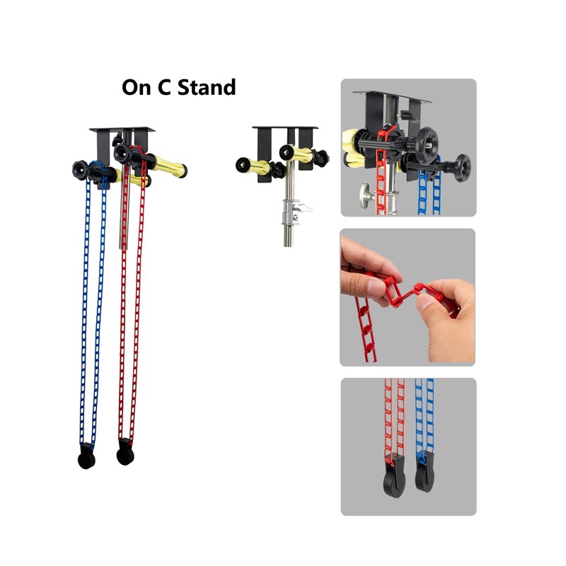 TENBEST Photography Backdrop Roller Support System, 2 Rollers, Wall/Celing/Light Stand