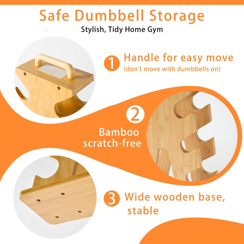 Wooden Dumbbell Rack for Home Gym Storage – Space-Saving A-Frame