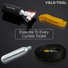 Velo-Tool™ CO2 Inflator Bike Pump–Premium Black/Silver, Quick & Lightweight +