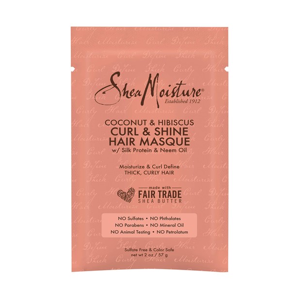 Sheamoisture Hair Masque for dry curls Coconut & Hibiscus hair mask with Shea Butter 2 oz