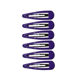 5cm Purple Bendies Sleepies Snap Clips Hair Clips Slides School Colours for Women Girls by Glitz4Girlz