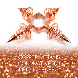 MyDeal Products Copper Spritual Energy Generator with Quartz Pyramid and Conductive Coils for Body Healing, Reiki Balancing Chakras, Aura Cleansing, Protection, Ghost Hunting, Meditation Chi