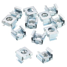 uxcell 12-24 Cage Nut, 25Pcs Snap-in Cage Nuts, Carbon Steel Zinc Plated Metric Nut for Server Rack Cabinet, Silver