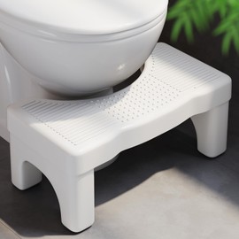 Premium Toilet Stool Squat for Adults, Non-Slip Squatting Poop Stool for Bathroom, Portable Toilet Pooping Stool for Adult/Kids, 7 Inch Potty Foot Step, US Patented