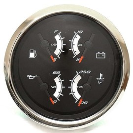 Faria Boat Multifunction Gauge GFC026B | Fuel Volt Oil Temp 3 1/4 Inch