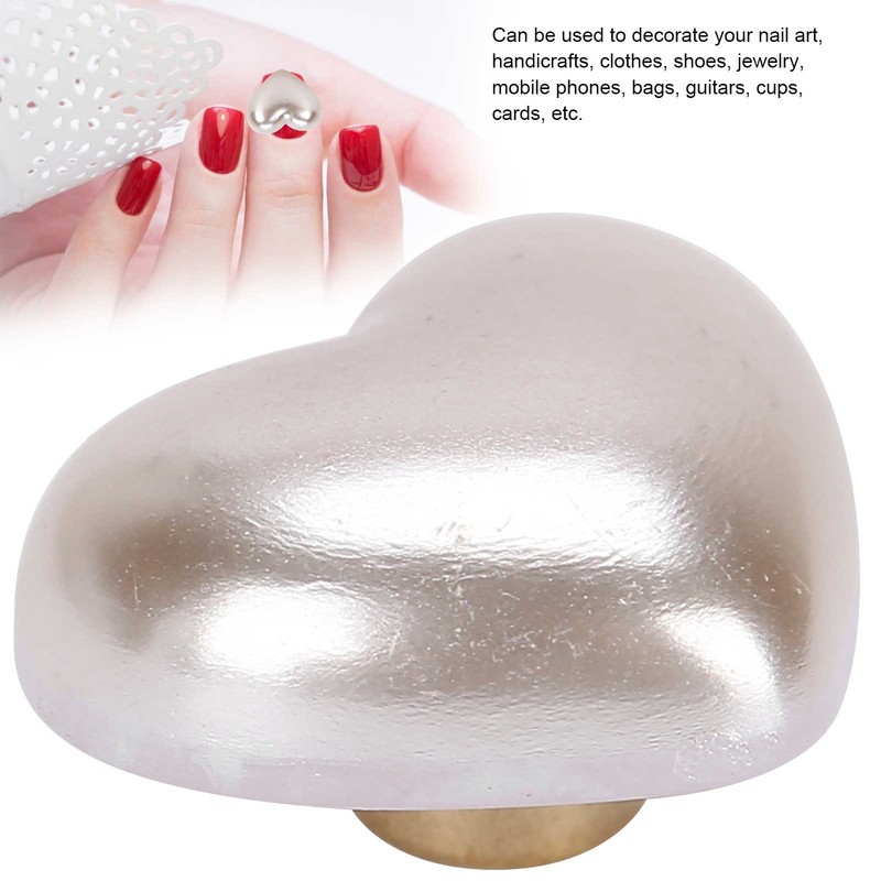 10pcs Heart Beads Imitation Pearls Beads Nail Art Decoration DIY