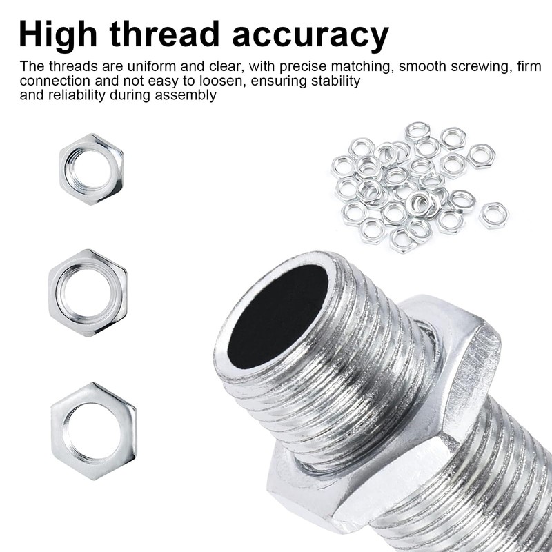 HSUYUN Set of 90 Nuts, M8, M10, M12, Fine Thread