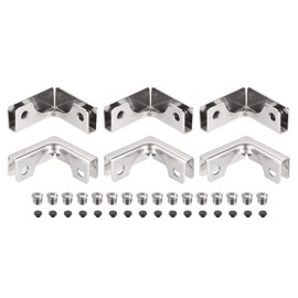 HARFINGTON Glass Fixing Clip, 2pcs for 3-6mm L-Shaped Glass Combination Fixing Bracket Reinforced Clip Clamp Glass Accessories for Glass Display Cabinet, Fish Tank