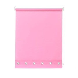 Square Eyelet Windows Roller Blinds Polyester Fabric, Easy Fit Trimmable, Blind with Metal Tube and Child Safe Fittings (Width 60cm x Length 165cm, Pink Pantone# 14-2311TPX)